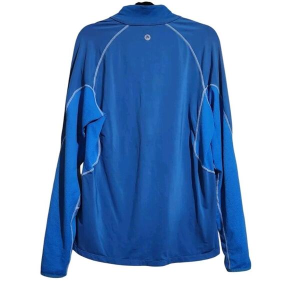 Marmot Shirt Men's Large Blue Two Tone Tech Lightweight ¼ Zip Pullover Baselayer - Picture 4 of 15